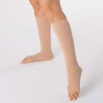 Гольфы компрессионные, Тривес р. V арт. ТК.910 с открытым носком 2 класс компрессии бежевые