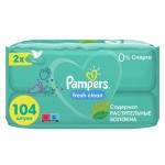 Салфетки влажные детские, Pampers (Памперс) №104 (2х52) беби фреш клин