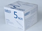 Шприц одноразовый, Pakro (Пакро) 5 мл р. 0.7ммх40мм 22Gх1 1/2