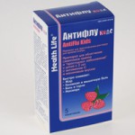 Антифлу Кидс, порошок для приготовления раствора для приема внутрь 160 мг+1 мг+50 мг / 12 г 8 шт малина